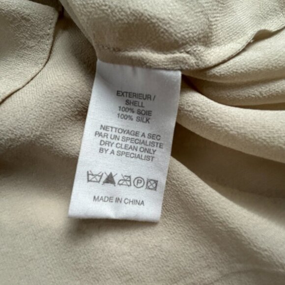 Vanessa Bruno Womens Embroidered Chiffon Silk Blouse Top Sz 36 Ivory Long Sleeve - Picture 4 of 9